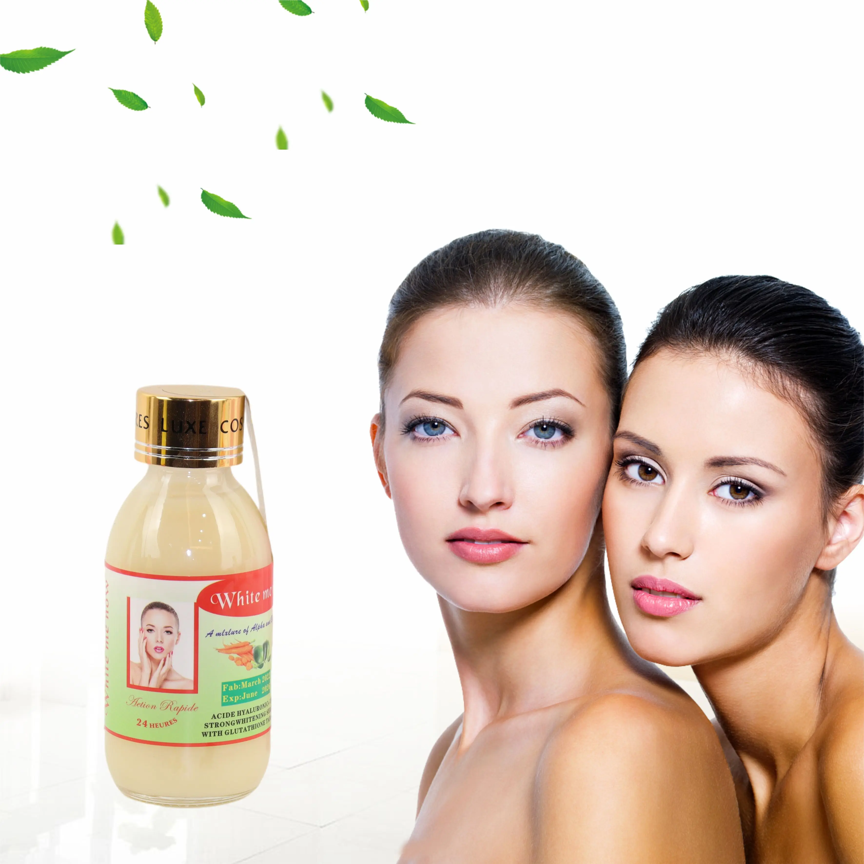 Сильный отбеливающий сыворотка с glutathio планшет Гиалуроновая кислота оригинальные морковь экстракт увлажняющий свечение eclaircissant