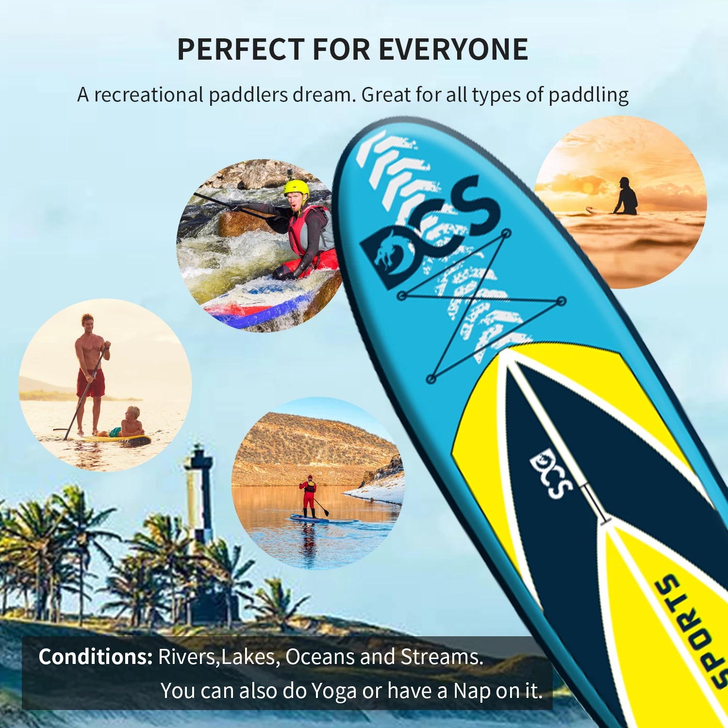 Sup Paddleboard желто-голубой китайский завод готовый к отправке дропшиппинг оптимальный