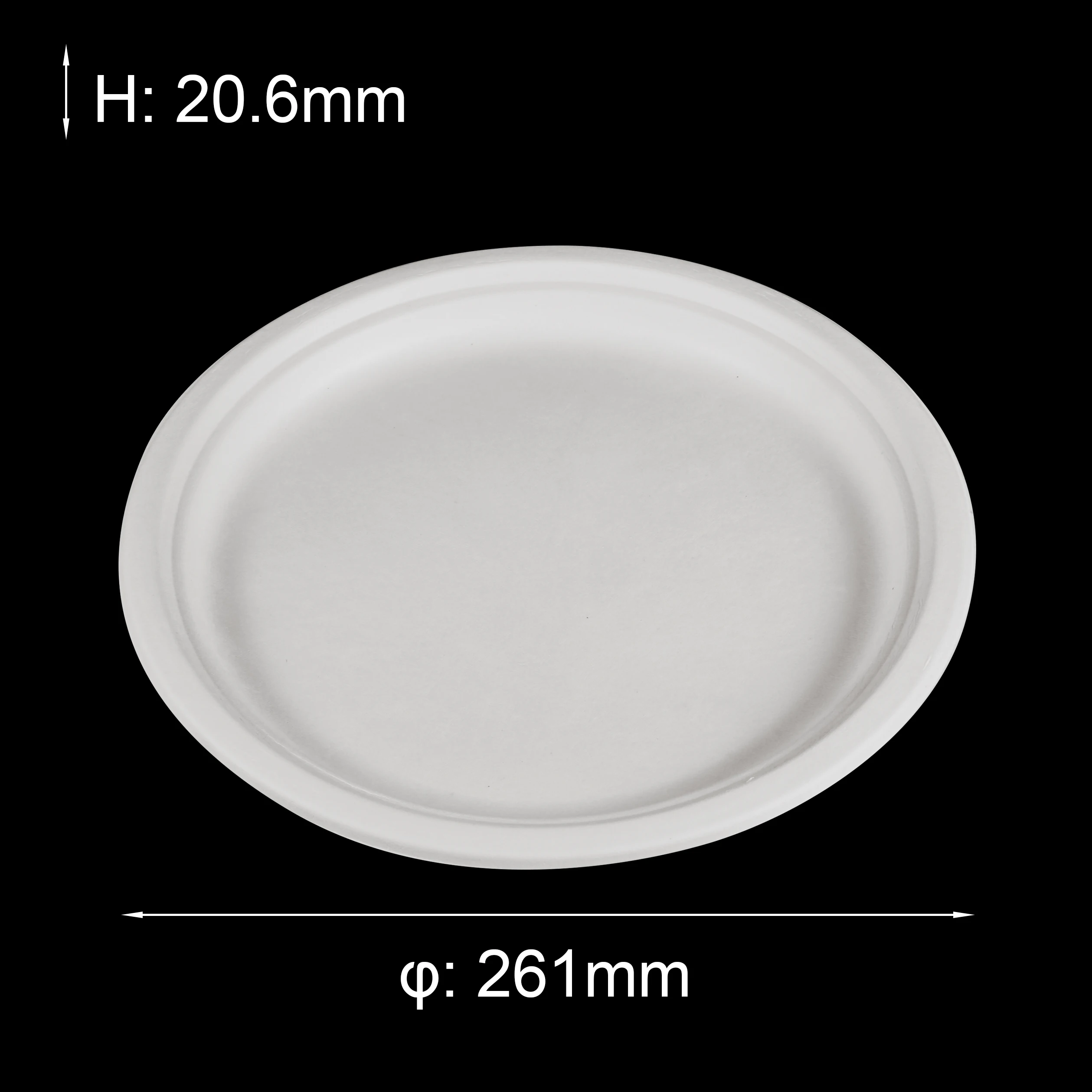 Customized Bio Degradable Disposable Sugarcane Bagasse Paper Pulp 10 inch Round Plates For Party
