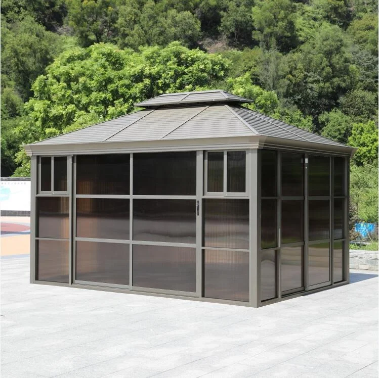 2023 Sun Room Glass House Outdoor Aluminum Gazebo House PC Sheet Factory Direct