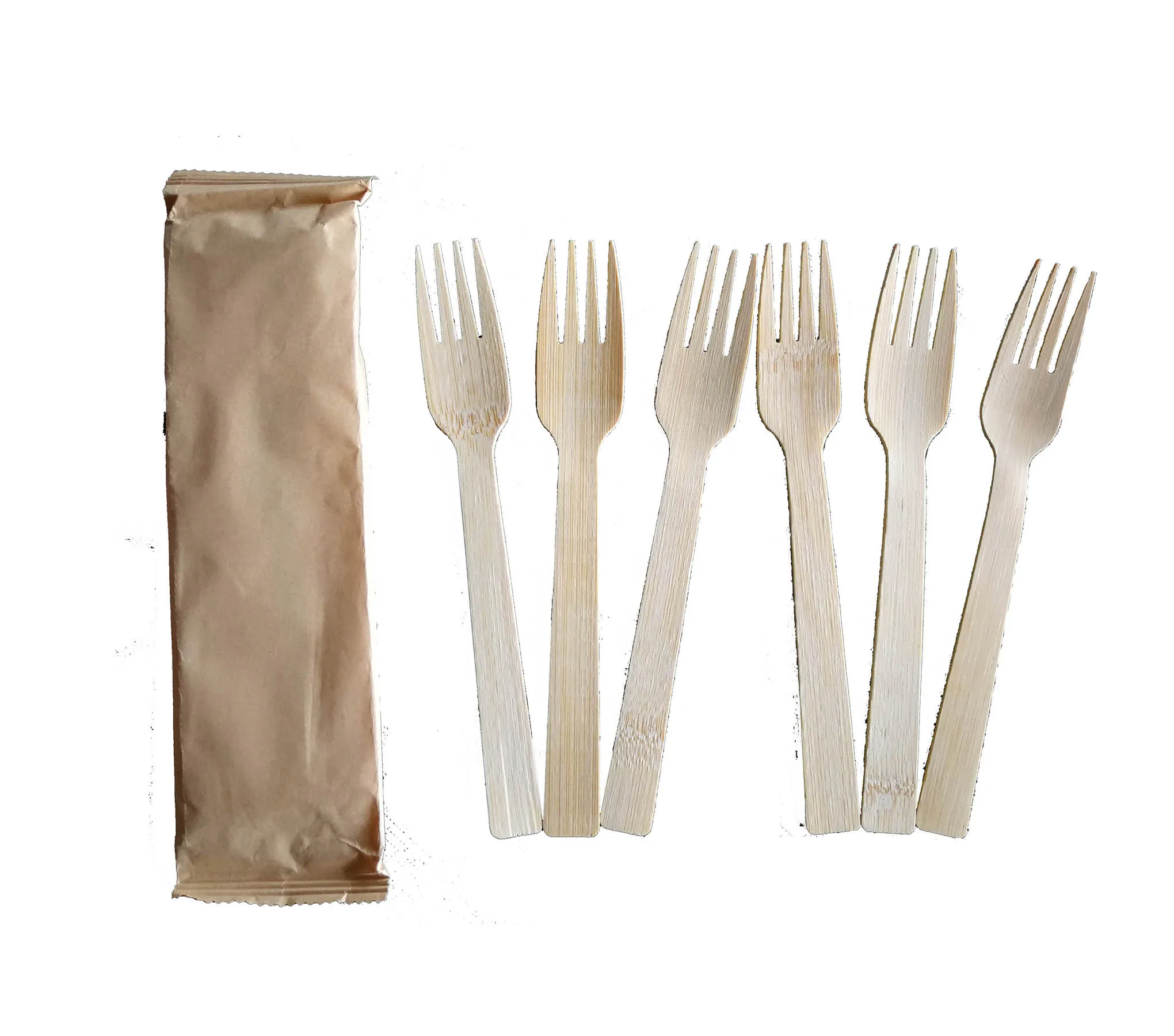 Bamboo fork 6 Pack Eco-friendly tableware disposable biodegradable cutlery wholesale prices