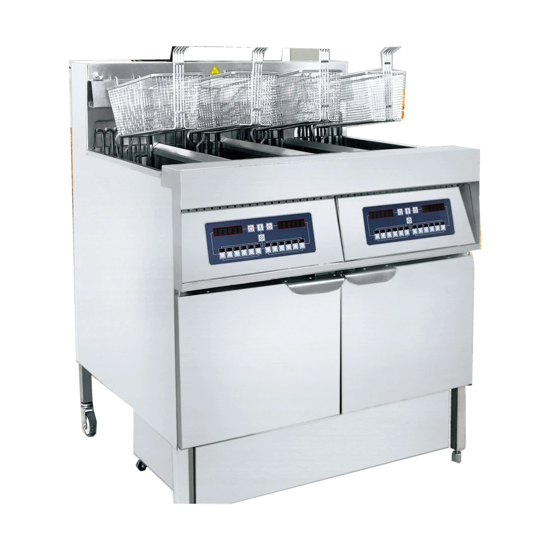 56L Commercial Four-tank electric fryer with oil filter HGL-158 fryer machines Factory direct sales