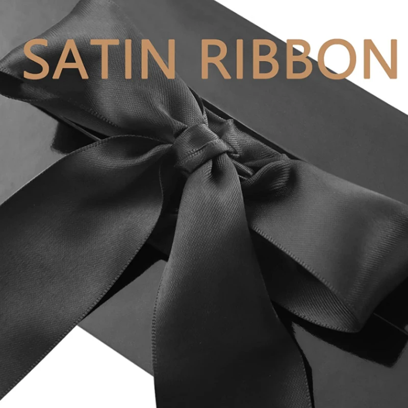 Custom size coffret cadeau hard cardboard rigid magnet box packaging Caja de luxury folding Ribbon gift boxes with magnetic lid