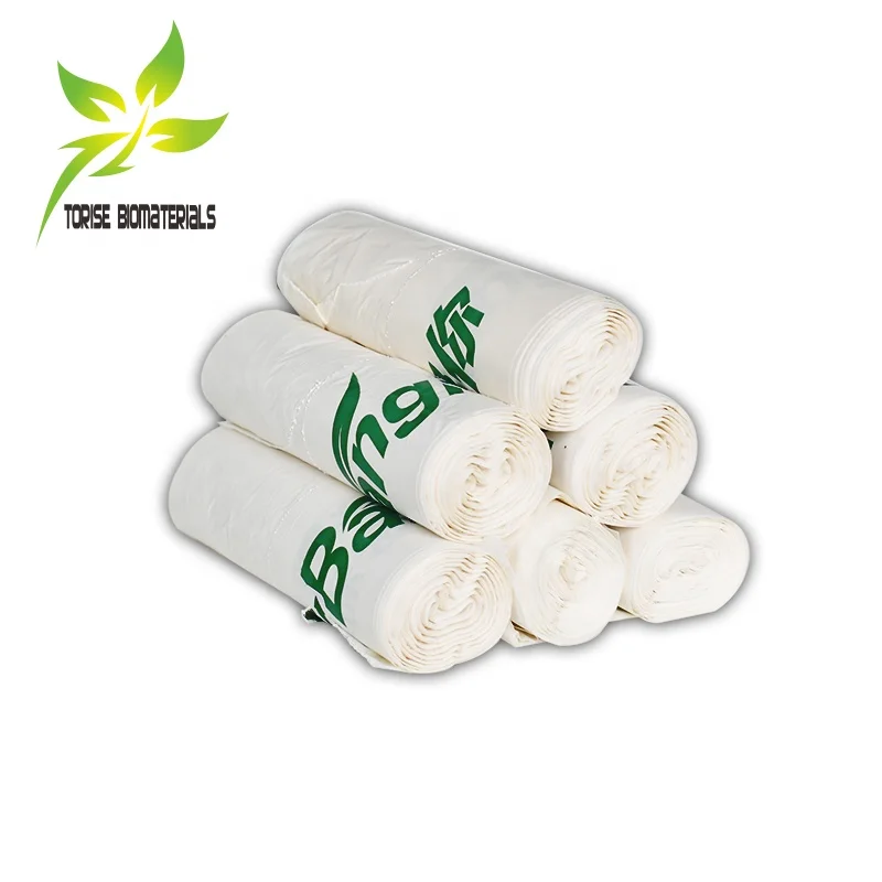 EN13432 OK compost home 100% compostable corn starch bag bin liners biodegradable garbage bag with handle
