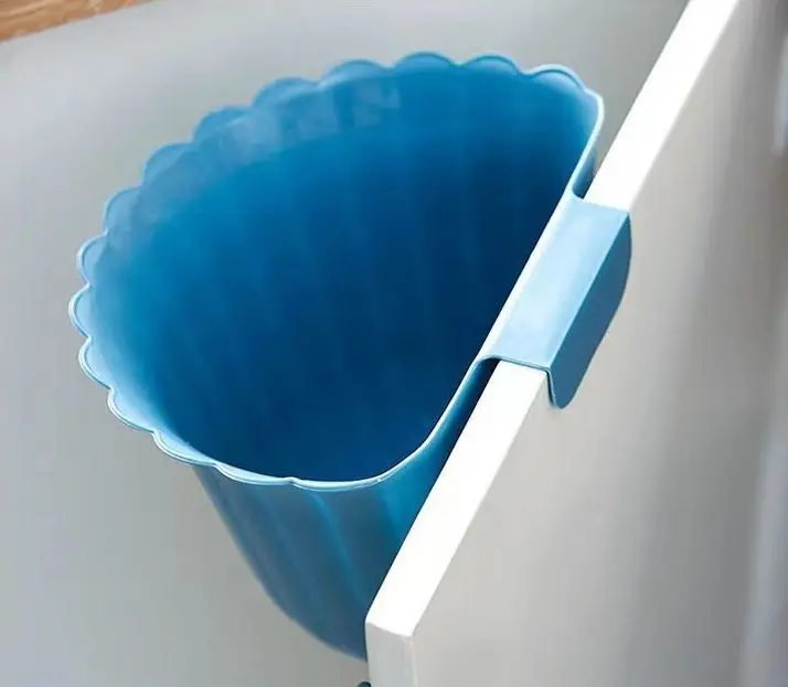 Wall-mounted Trash Can Flower Style Household Kitchen Waste Countertop Trash Can Kitchen Cabinet Door Hanging Labor-saving