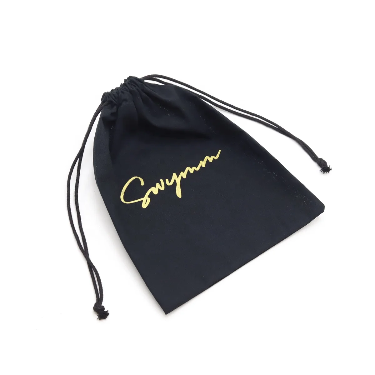 Пользовательский золотой логотип, хлопчатобумажная упаковочная сумка для детей, носков, одежды, органический подарок, шнурок, хлопчатобумажная муслиновая сумка для покупок