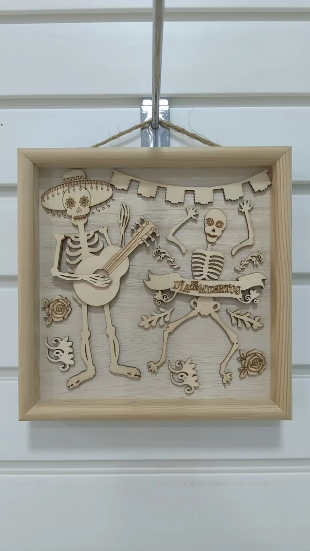 Handcrafted Natural Pine Halloween Pendant Folk Art Wood Craft Festive Home Decor Wooden Boxes Wall Signs Plywood Perfect Gift