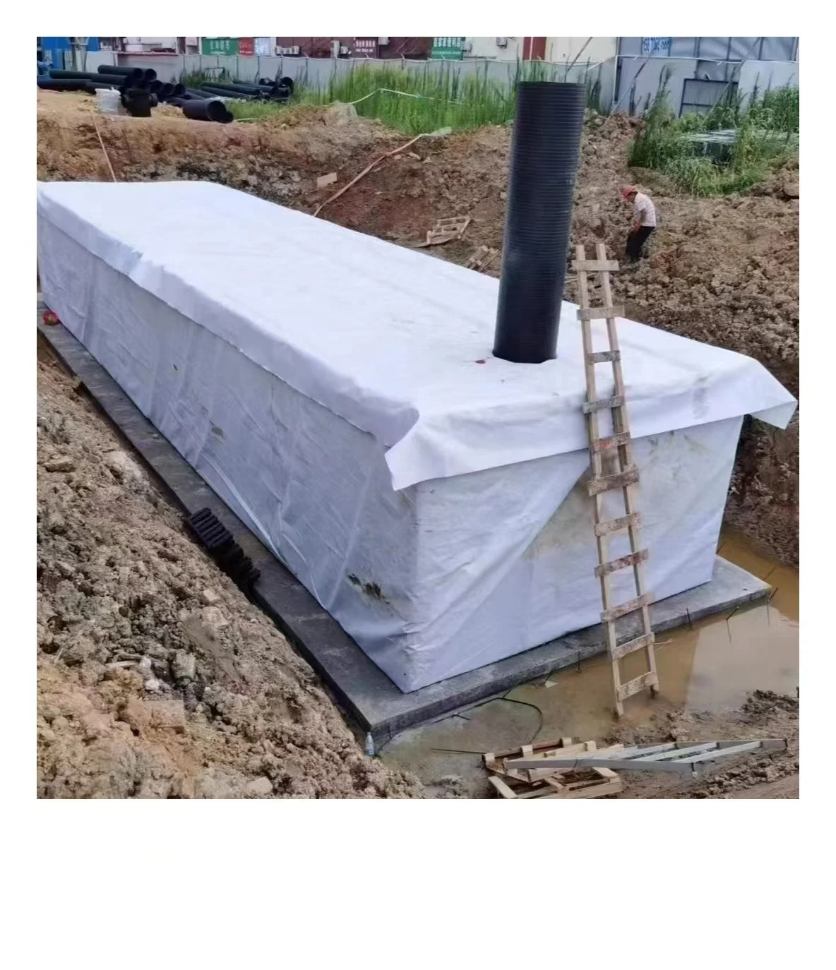 Interlocking underground stormwater attenuation tank system for residential house car parks flood mitigation