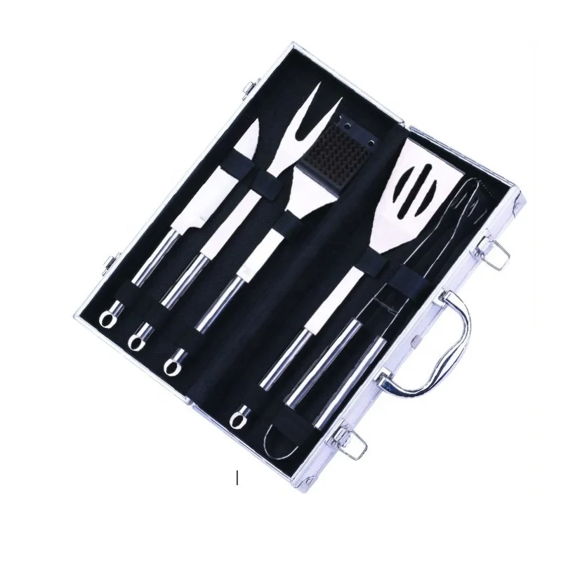 
5pcs BBQ Accessory Grilling Accessories Grill Tools Set With aluminum case 