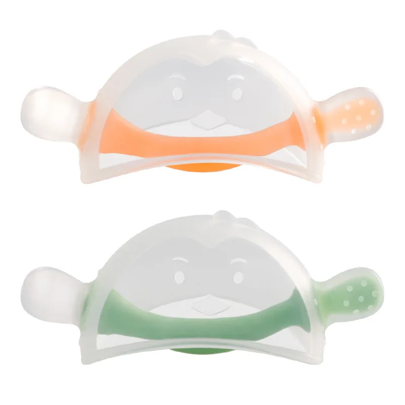 Penguin Design Soothing Teething Toys Baby Gloves Silicone Teether for Babies