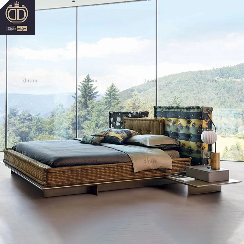 high end new design mix pupal colourful bed designer multiple colour cushions roche bobois bois mah jong bed