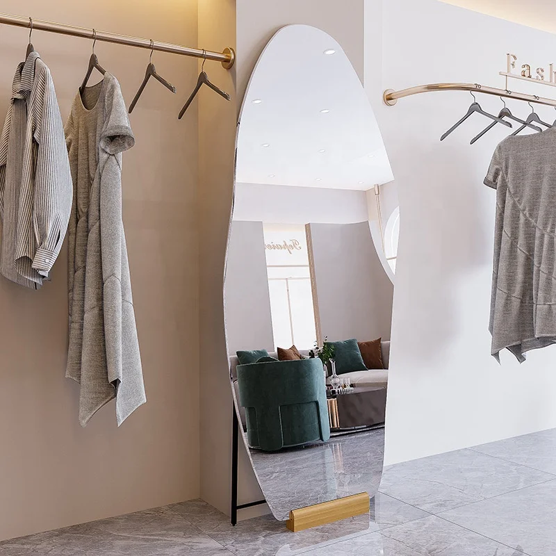 Modern Fully-Frameless Glass Full-Body Mirror Factory Custom Wall Hanging and Floor Dual Use for DIY Semi-Finished Products