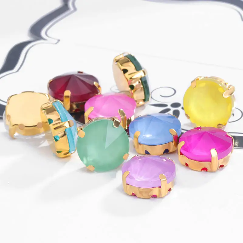 Xichuan Pointback Glass Crystal Rhinestones Mocha Satellite  Stones Arts Crafts Stone Claw Rhinestone for clothes accessories