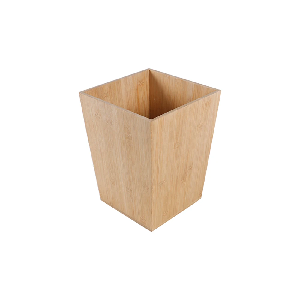 Eco-Friendly Bamboo Wood Waste Bin Garbage bin Trash can with Lid Foe office home