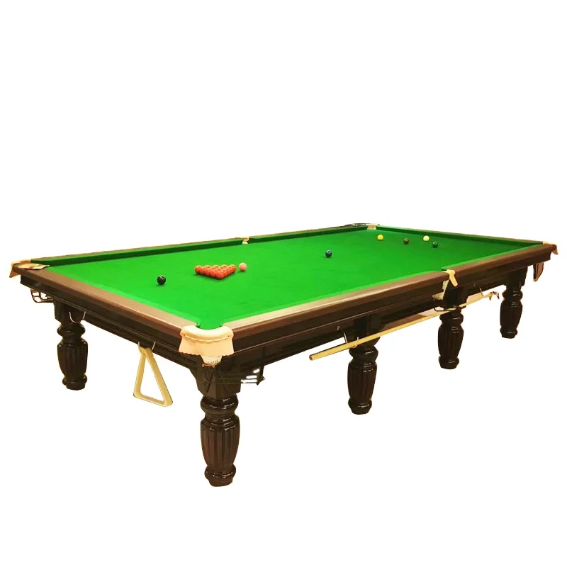Factory direct supply of high quality 12 feet solid wood slate pool table is not easy to deform and has good load bearing