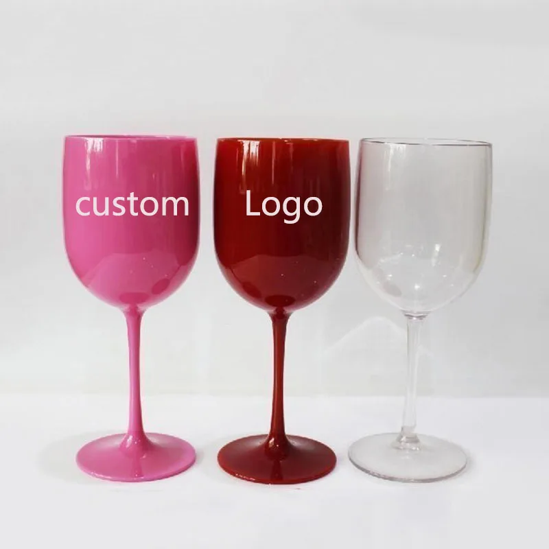 Factory Wholesale Novelty Acrylic Cheap Colorful Drink White Plastic Champagne Coupes Wine Glasses Glass Flutes Globlet