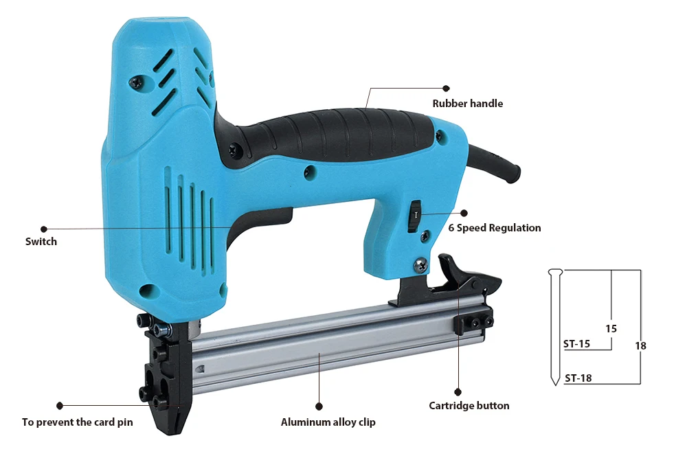 sofo finish decorating wood concrete framing brad staple electric steel roofing power nail gun nailer