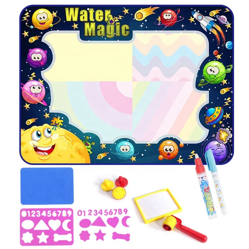Customized Children Educational Drawing Toys  Fabric Aqua Doodle Mat Pen Painting Water Drawing Cloth Mat For Kids