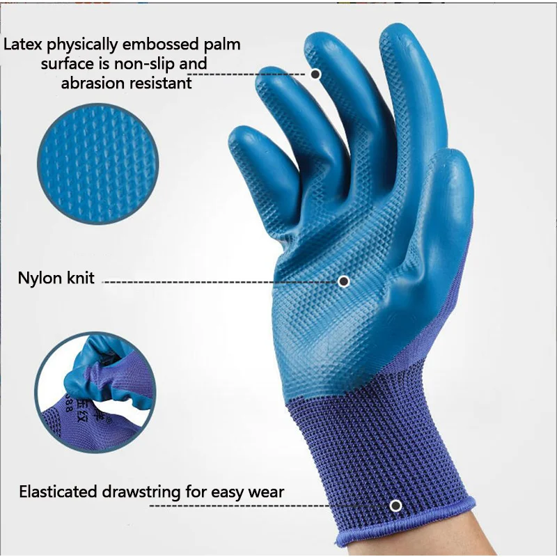 Men industrial  duty safety hand latex wholesale construction gloves protective gear working gloves industrial safety gloves