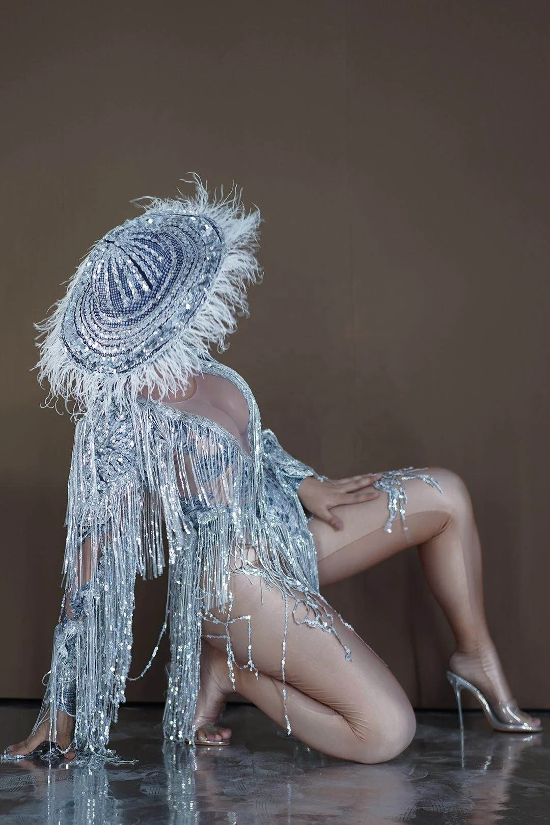 Monos Photoshoot Rhinestone Sequins Fringes One Piece Short Jumpsuit Women Show Club Party Playsuits Stage Dancer Bodysuits