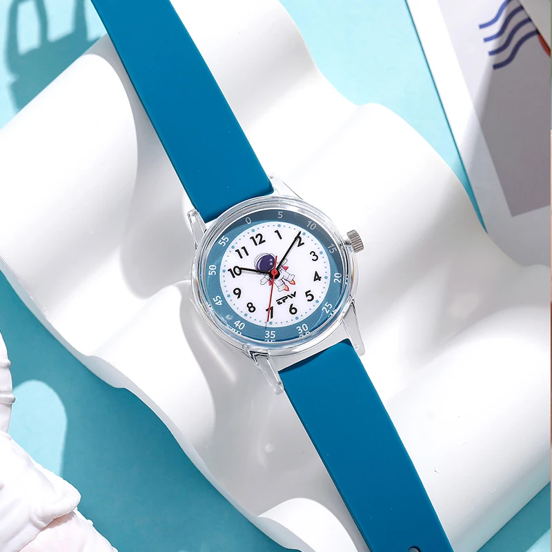 Wholesale Astronauts Star Animal Cartoon Design Children Students Plastic Silicone Wrist Quartz Watch For Kids