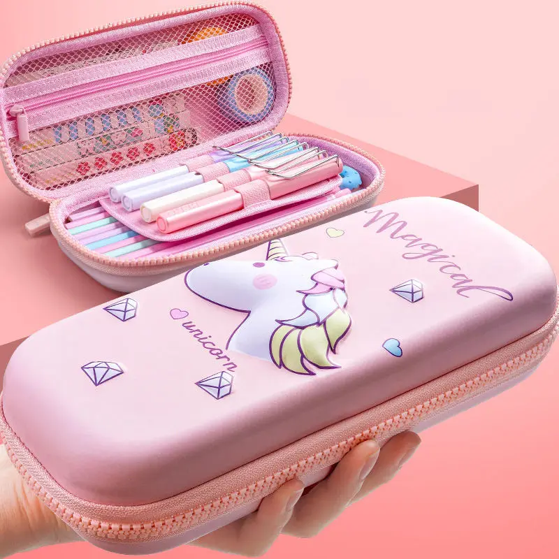 Wholesale new fashion PVC multi-functional cute large capacity 3d pencil case for children