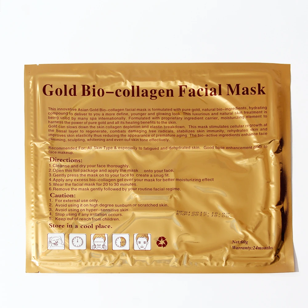 24k Collagen Facial Mask Anti-Wrinkle Gold Facial Mask Face Golden Facial Masks