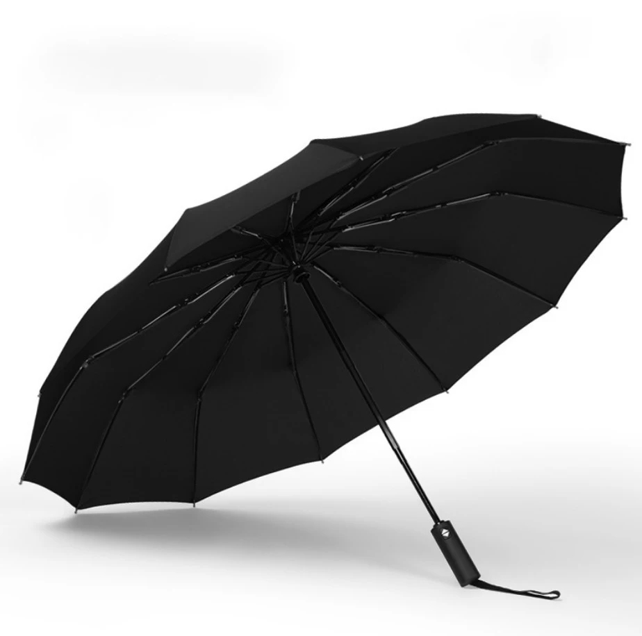 High quality 25inch large size wooden handle auto open close umbrella 3 fold automatic paraguas