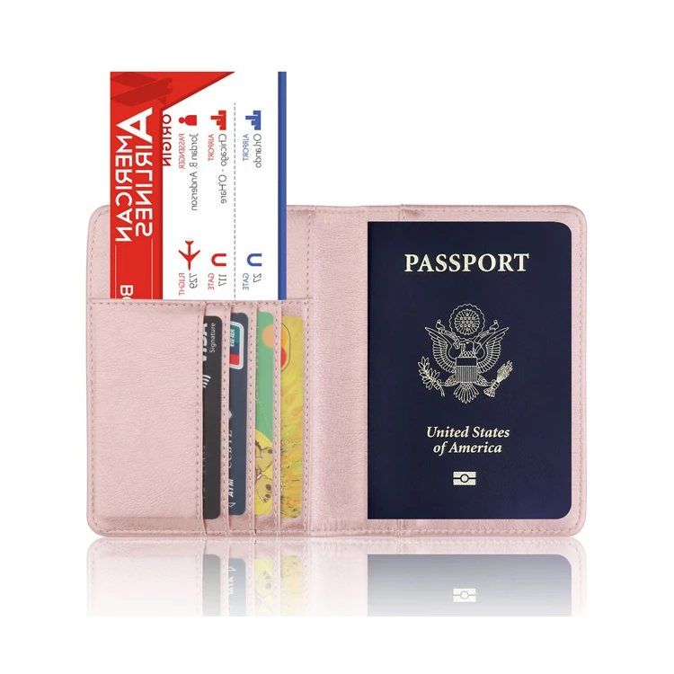 Wholesale Colourful Custom Logo Family Travel Credit Card Passport Cover Rfid Blocking Pu Leather Canada Passport Holder
