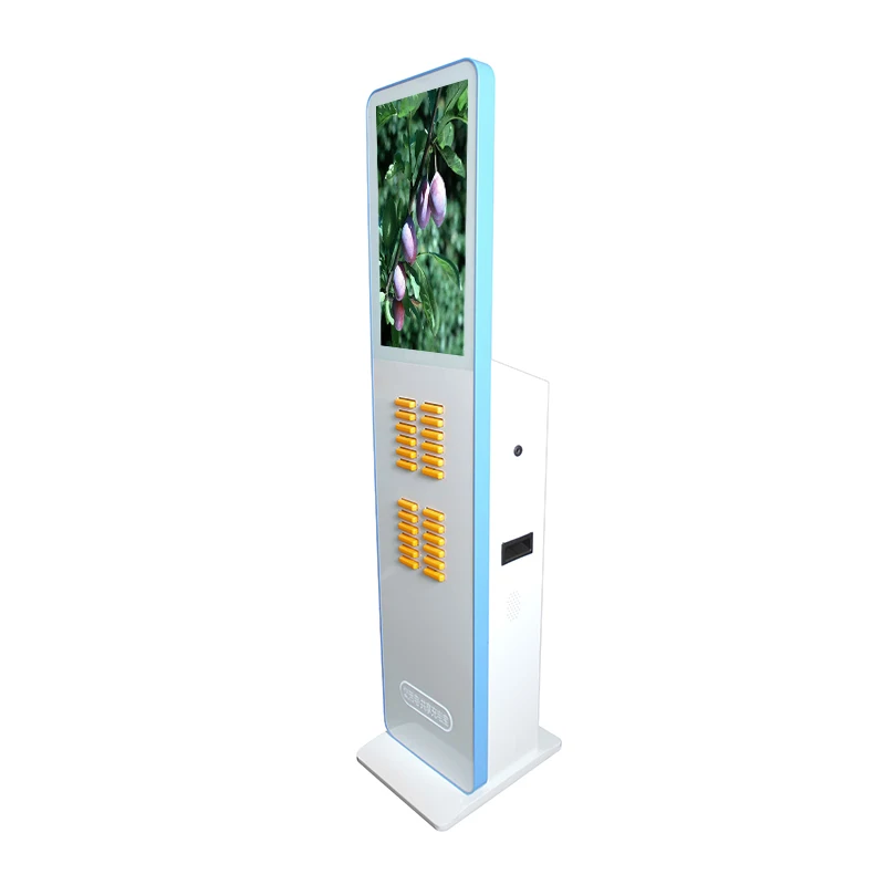 24 Slot LCD Advertising Power Bank Rental Station Japan Market Shared Power Bank  Charging Station  for Restaurant And Cafe