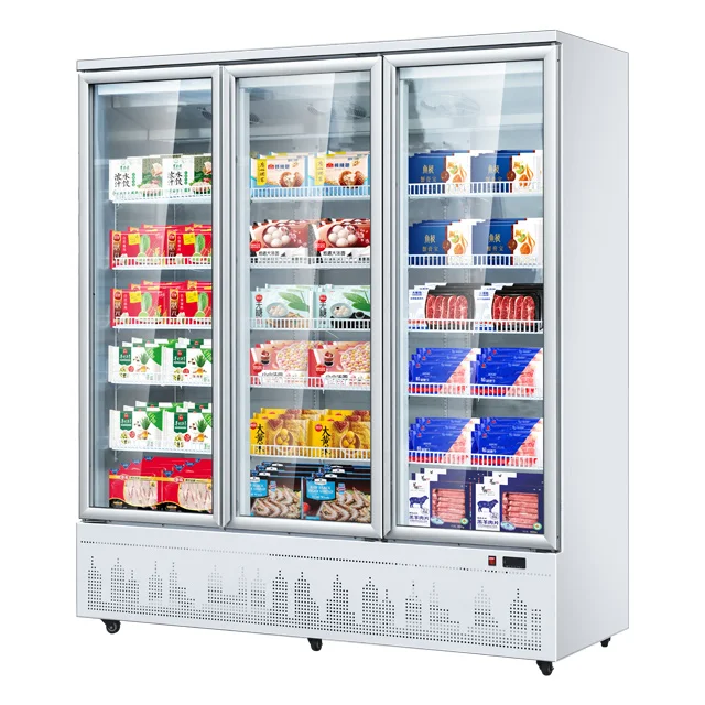 NE-1450CL four glass door display supermarket drinks cabinet auto defog air cooled large refrigerator