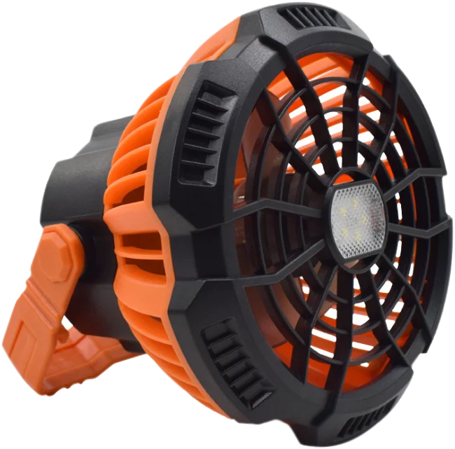 Camping rechargeable Battery fan with LED Lantern Head Rotation Small USB Fan Portable with Hanging Hook for Travel Tent