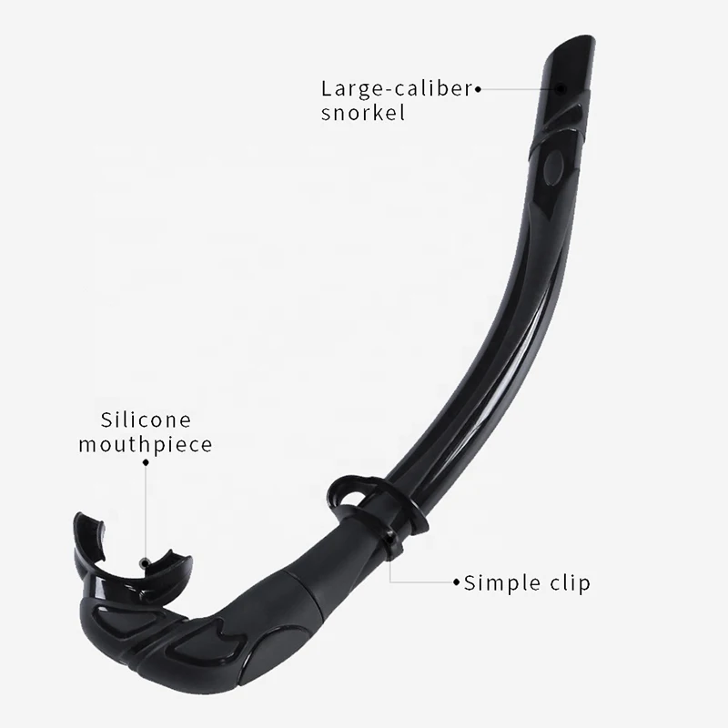 Custom color silicone basic snorkel foldable snorkel tube for diving and spearfishing