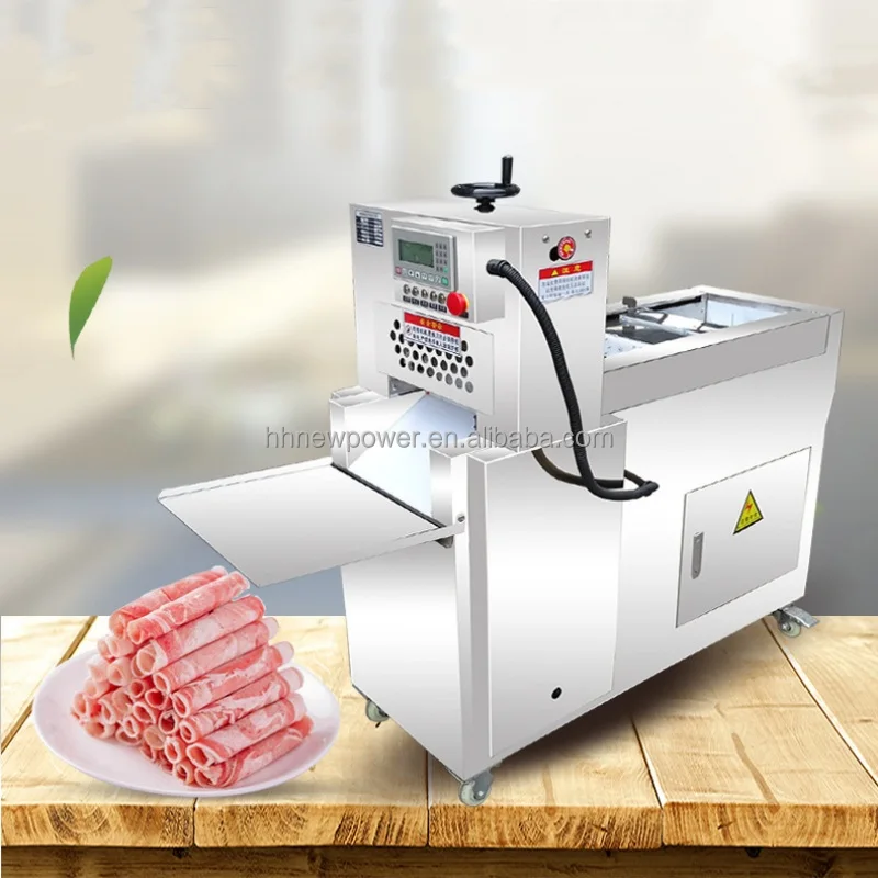 High Efficiency Commercial Frozen Meat Slicer Automatic Mutton Hot Pot Roll beef jerky Chicken Fillet Breast Cutting Machine
