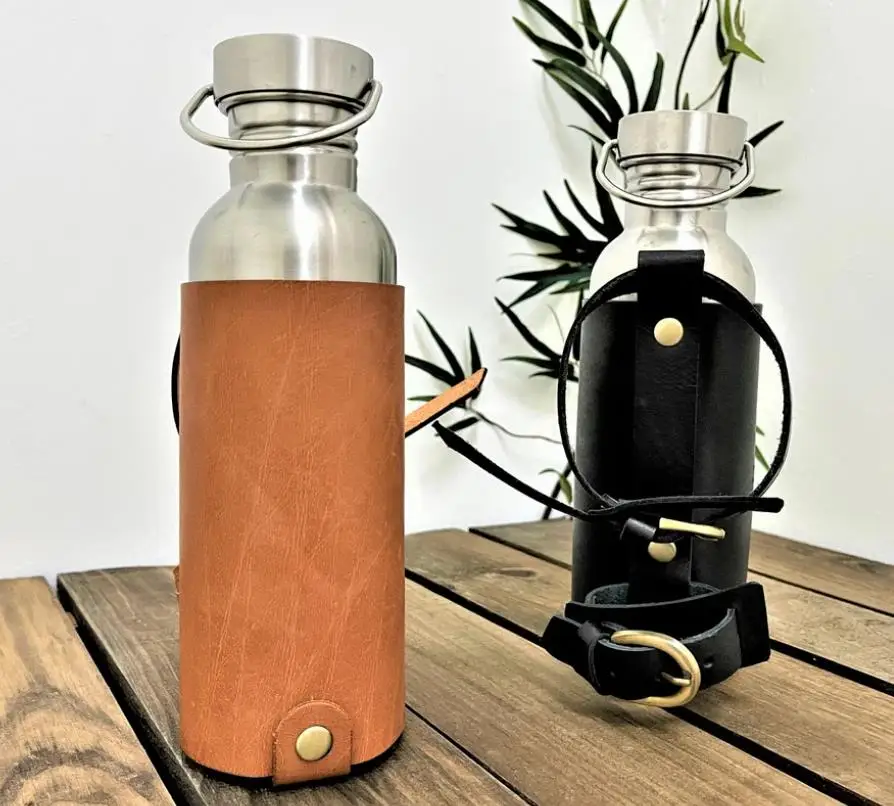 Hot sale Outdoor Cycling Bike Coffee Cup Holder Bicycle Water Bottle Holder Leather Kettle Package Handlebar Bag