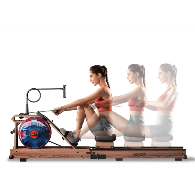 YPOO indoor hydraulic rowing machine fitness air rowing machine foldable magnetic seated rowing machine with  YPOOFIT APP