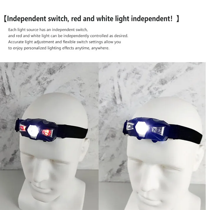 Mini LED100m xpe Bright  Headlamp dry Battery  Fishing Camping   Flashlight Torch Lamp Frontale for Outdoor Running Headlight