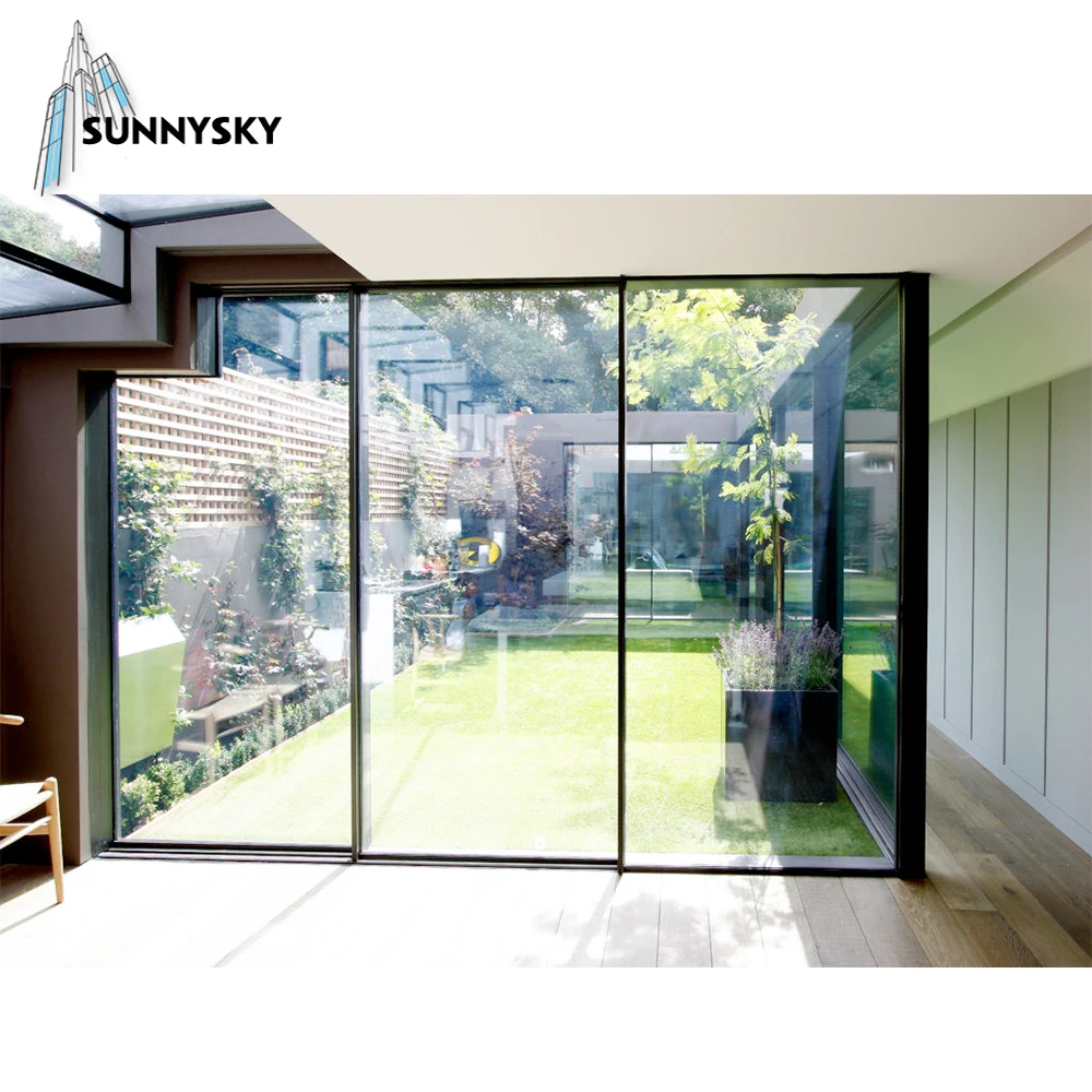 Sunnysky Australian Standard Transparent Panoramic View Three Panel Sliding Door