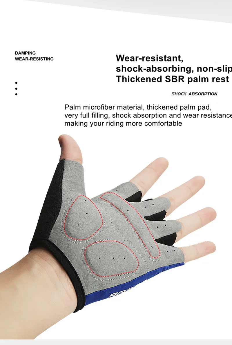 Summer outdoor half finger bike riding gloves sports fitness men women breathable non-slip short finger bicycle cycling gloves