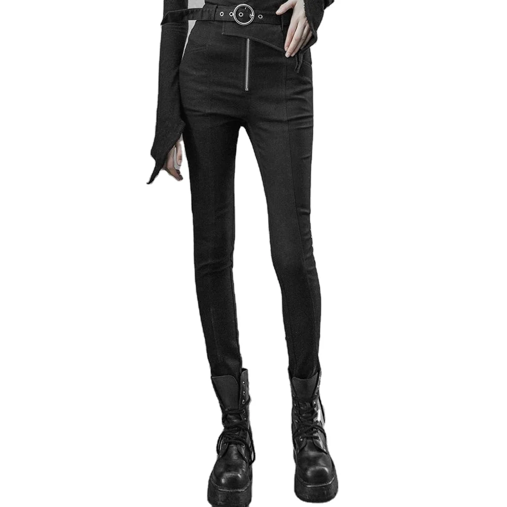 Панк рейв OPK-270 в стиле «панк» с высокой талией металлические декоративные вешалки для одежды из джинсовой ткани повторяется, не делайте нервы переводчику