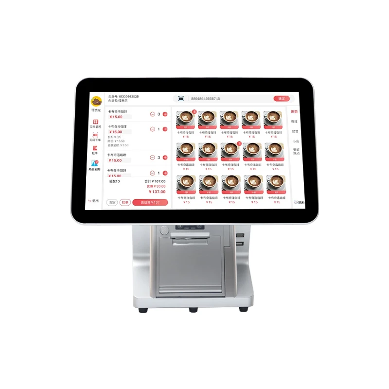 15.6inch 13.3' Capacitive Touch Screen Monitor Printer Cash Register Point Of Sale Pos System
