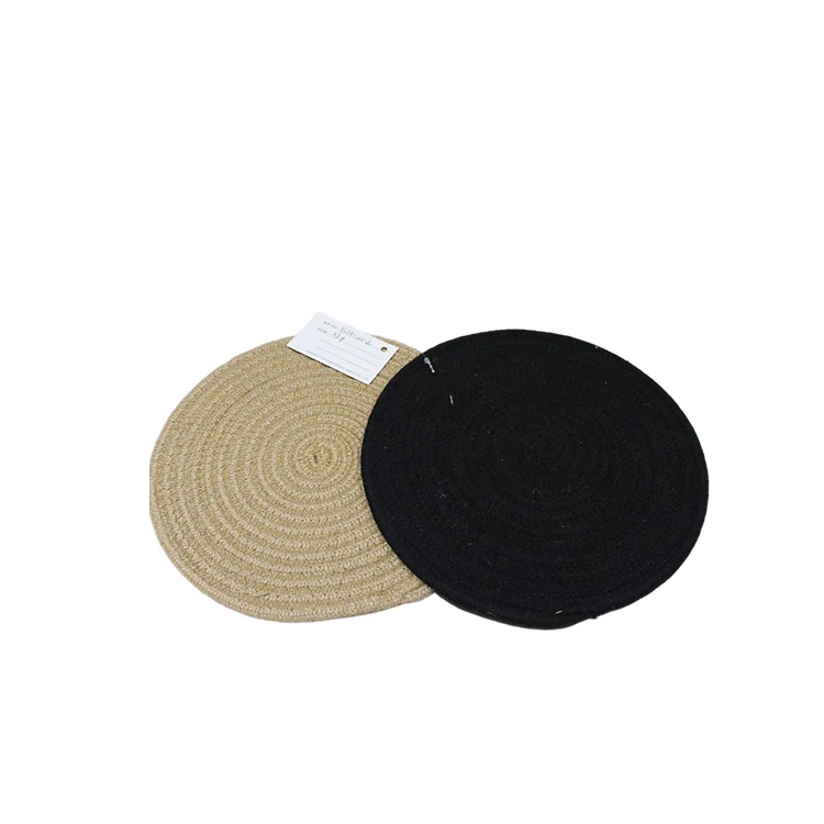 Custom Cotton Rope Woven Table Place Mats Braided Coaster Non-Slip Placemat