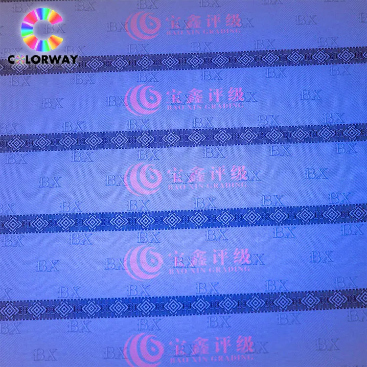 Watermark uv visible invisible fiber bond paper hologram anti-counterfeiting certificate document security ticket paper printing