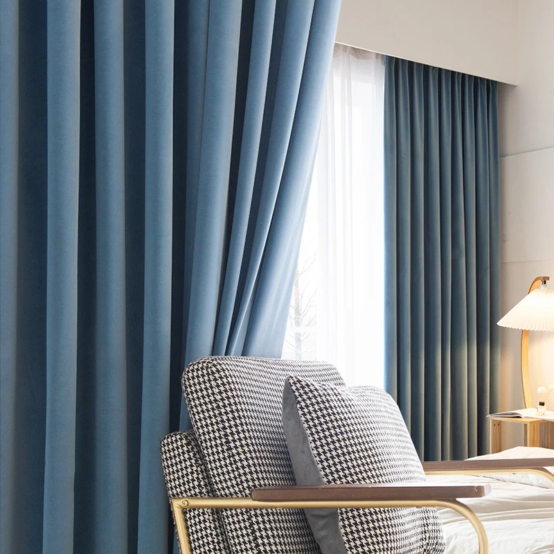 American style wholesale ready bedroom cheap 100% blackout ring curtain for windows living room hotel curtain