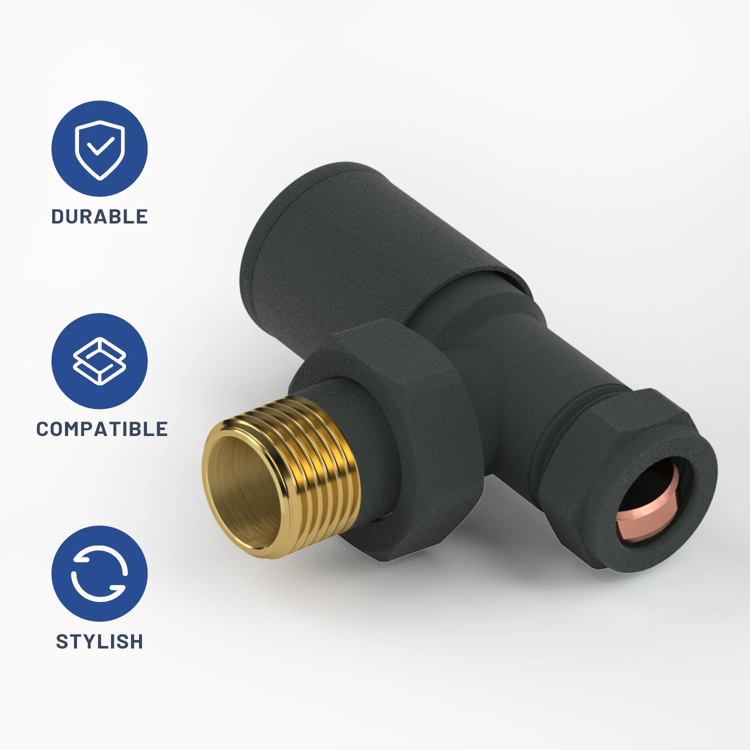 IVANCI Angled Water Heating Brass Radiator Valve Black Nickel Valve Manural Valves