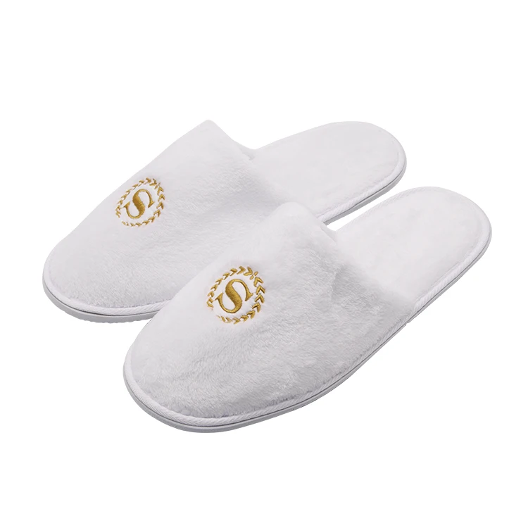 Sheraton Thicken Soft Custom Logo Disposable Slippers Coral Velour Slippers  Luxury Hotel Slippers