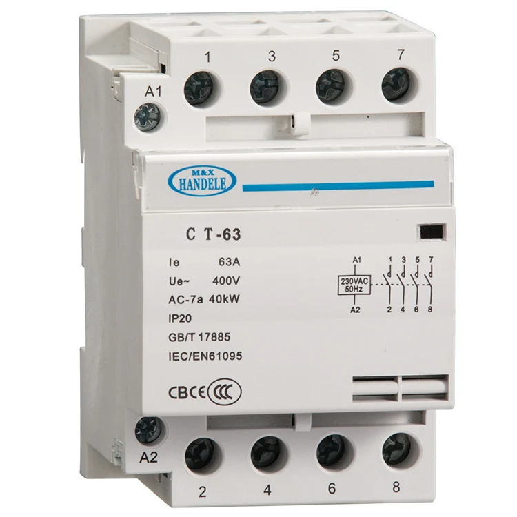 Hot Sell 16A 25A 40A 63A 100A 2P 4P DIN Rail Contactor Home use Modular AC Contactor
