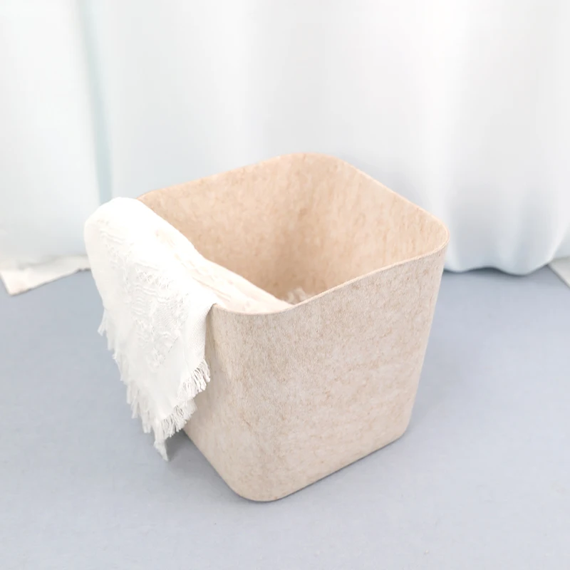 High Quality Custom Logo Color Portable Collapsible Laundry Firewood Basket Felt Storage for Sundries Home Bed Storage Baskets