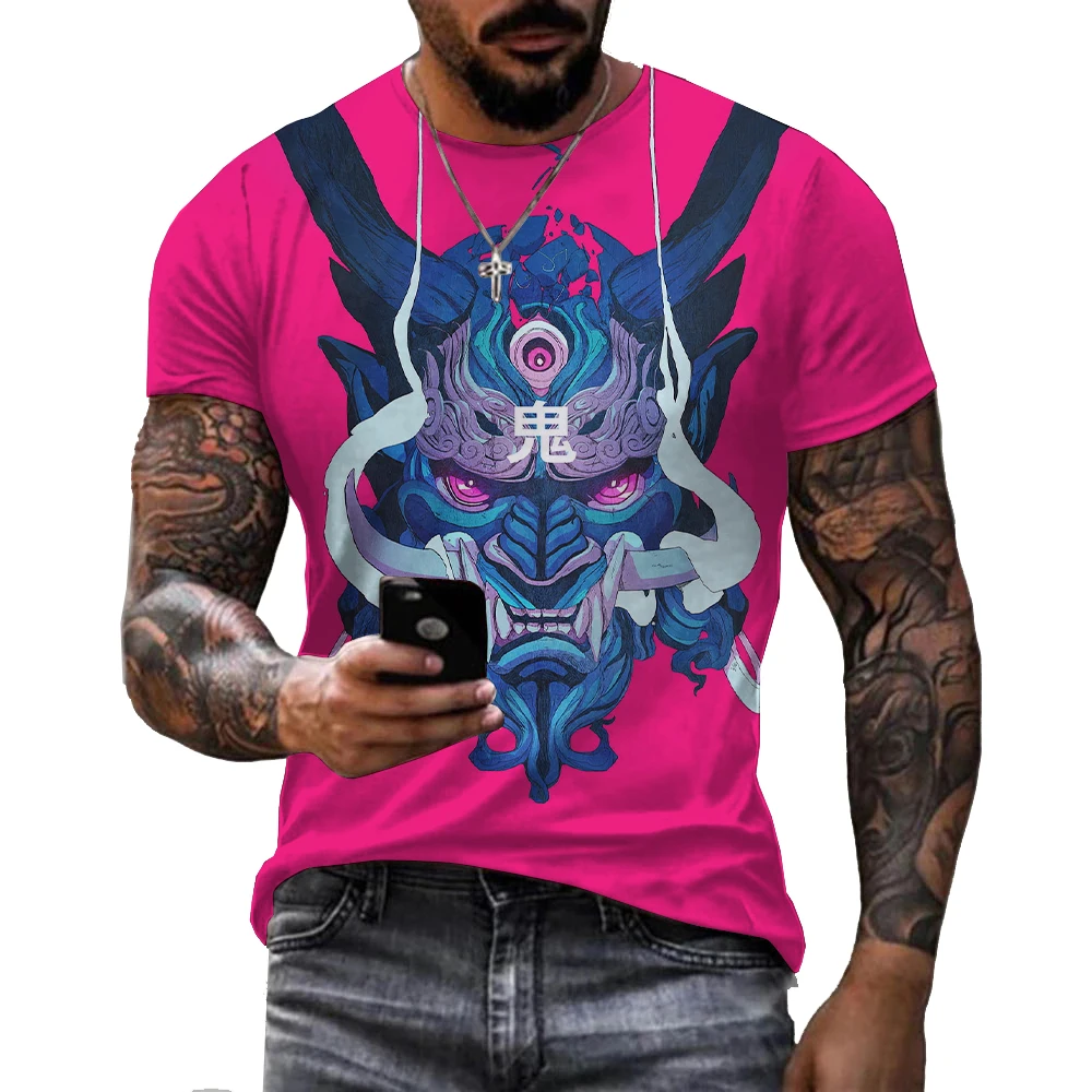 2022 Japanese Prajna Face 3D Printed Shirt for Men Digital Printing T Shirt Custom Unisex Over Print OEM and ODM T-shirts