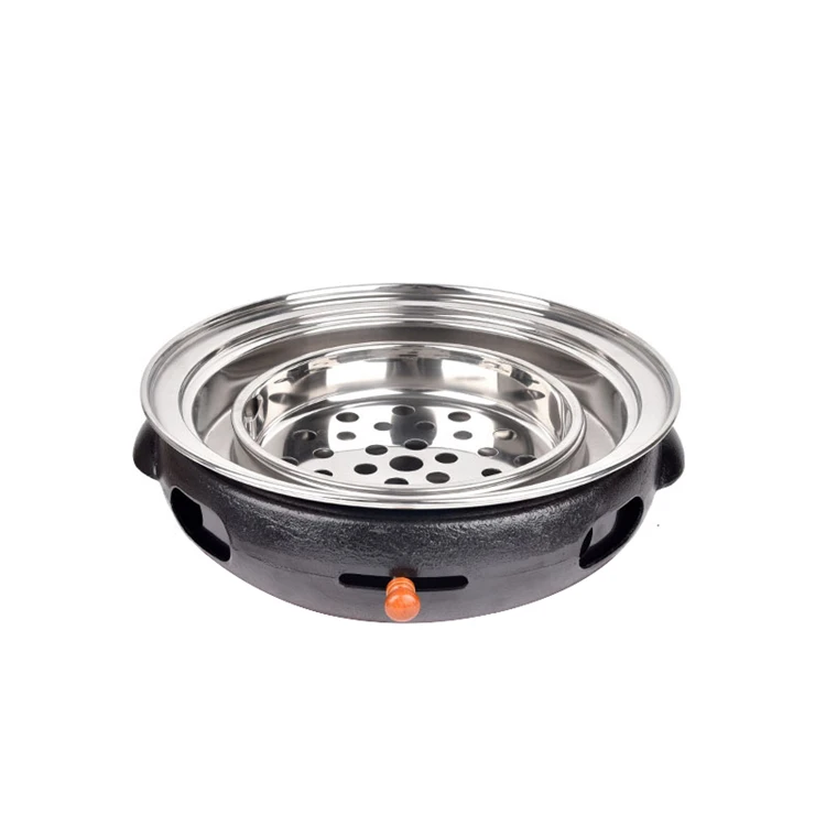 Korean restaurant charcoal grill commercial indoor no smoke bbq grills tabletop round charcoal bbq grill